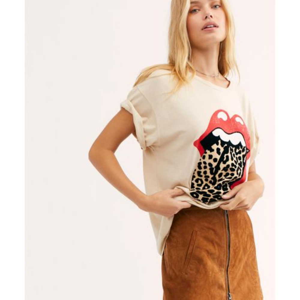 NWMD !Free People Stones Flocked Leopard Tongue M